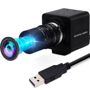 [미국배송] IFWATER USB 카메라 1080P 고속 260FPS 5-50MM 10배 광학 줌 렌즈 2MP 웹캠 매뉴얼 확대 및 축소 라즈베리 파이 윈도우 맥용 UVC 컴퓨터 컨퍼런스 골프 스윙