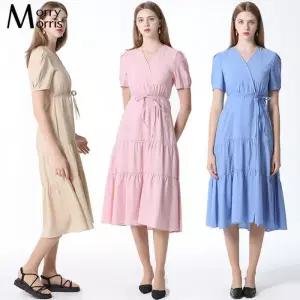 [모리모리스][모리모리스(Morry Morris)] 레이어 프릴 랩 모달 원피스 (택가격 118000