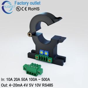 홀효과 전류 센서 분할형 CT 4-20mA QNDBK1-21 100A 30A 변환기 코어 트랜스듀서