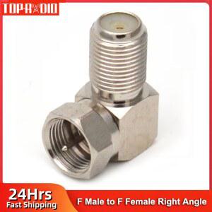 TV안테나선 케이블 1PC 남성 여성 공중 변환기 동축 RF 직각 커넥터 TV 어댑터 90도