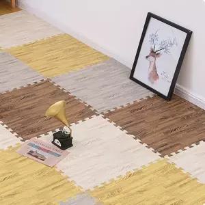 바른조립매트 거실매트 우드패턴 4종 쿠션매트 30x30cm 16장세트 층간소음 발매트 퍼즐매트 충격감소 발매