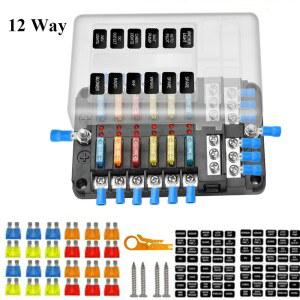 12V 24V 웨이 12 블레이드 RV 홀더 전원 퓨즈 세트 요트 블록 자동차 박스 트럭 액세서리 보트 보드 패널