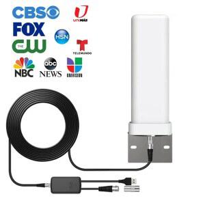 UHD안테나 TV 실내 지상파 수신기 야외 디지털 DVBT 채널 35DBI 장거리 DMBT 4K HDTV ISDBT 1080P 안테나 6000 마일 ATSC 신호