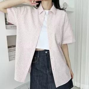 [하프클럽/]우먼 걸스 데일리셔츠 캐주얼셔츠 셔츠 하프슬리브베이직 체크