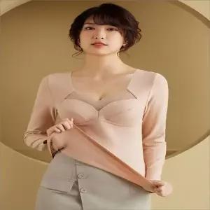 [하프클럽/]여성 캡내장 브라 겨울내복 피치기모 긴팔 내의 3색