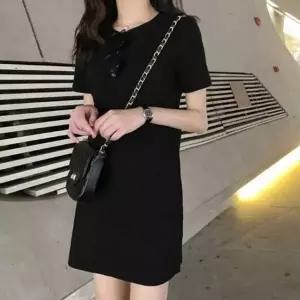 [하프클럽/]검정색 노프린트 숏슬리브 원피스룩 캐주일데이트 컴포트 매치