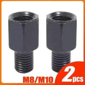 페어 블랙 미러 어댑터 M10 10MM M8 오토바이 백미러 변환 볼트 시계 방향 반시계 오른쪽 왼쪽 스레드