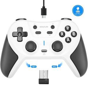 [미국배송] PC /SWITCH / IOS ANDROID PS3 PS4 STEAM MAC용 ABXYLUTE C5P 무선 게이밍 컨트롤러 2.4GHZ 홀 효과 스틱 및 트리거 터보 리매핑 백 버튼 고무 그립 콘솔 레이아웃 게임패드 진동