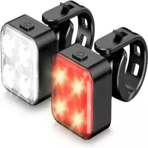 AE 충전식 자전거 조명 세트 LED 앞뒤 650mah 배터리 라이트 IPX4 방수 기능 남성용 여성용 도로 설치 용이