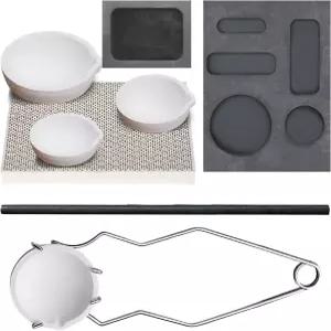 세라믹 도가니가 있는 전문 금속 용융 키트 200g/500g/1000g 흑연 잉곳 주조 형태 금 은 구리 제련용 집게