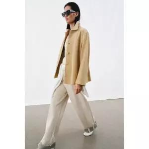 ZARA ZW COLLECTION LIMITED EDITION 스웨이드 레더 재킷 - 버터