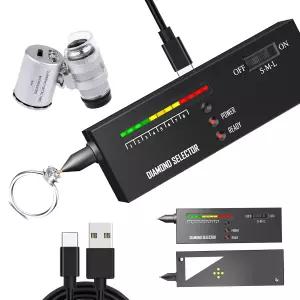 HMJOY 다이아몬드 테스터 고정밀 간단한 작동 보석 60배 미니 LED 확대 초보자 및 가를 위한 새로운 셀렉터