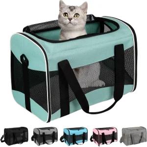 고양이 휴대용 케이스 반려견 캐리어 소프트 사이드 캣백 항공사 승인 최대 15파운드의 반려동물 여행용