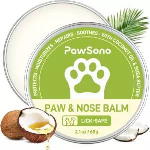 코코넛 오일이 함유된 PawSono 핥을 수 있는 안전한 강아지 발과 코 밤 건조하고 갈라진 패드와 주둥이를