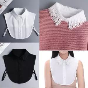 WL 세로 레이스 넥카라 페이크 셔츠 셔츠카라 레이스카라 목카라 넥카라 레이어드카라
