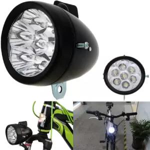 빈티지 레트로 자전거 프론트 라이트 램프 7 LED 고정식 라이트(브라켓 )