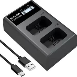 NPFW50 Battery Charger LCD Dual Comible with Alpha A6000 A6400 A600 A6300 A6500 A500 A7 II A7R A7R2