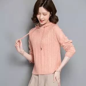 EAMT 여사친 니트 봄가을 숏 맨투맨 솔리드 후드 톱 루즈핏 풀오버 EUNG1