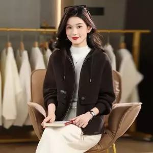 EAMT 여사친 니트 모직 겨울 춘추 카디건 아우터 후드 EUNG3