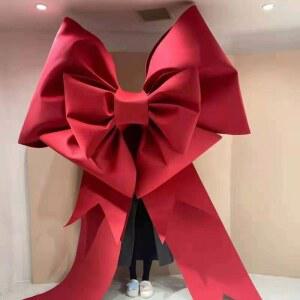 대왕리본 초대형 리본 장식 분위기 150x180cm 크리스마스장식 인테리어용 크리스마스리본 파티용품 카페 핑크레드