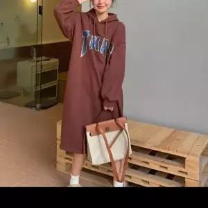 [하프클럽/]롱드레스 후디사계절 데일리 영문디자인 베이직핏 긴 원피스룩