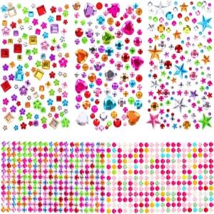 공예용 젬 스티커 880개 셀프 접착 주얼리 릴 DIY 장식 다이아몬드 작은