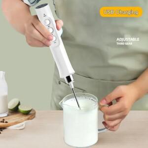 3 in 1 무선 휴대용 전동 우유 거품기 미니 메이커 카푸치노 믹서 포머 풀러