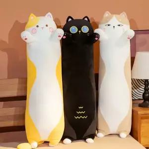 바디필로우 고양이 베개 대형 롱쿠션 그레이 90
