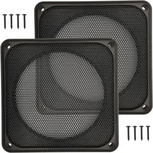 아모마 4인치 스피커 그릴 커버 원피스 디자인 서브우퍼 가드 프로텍터 금속 메쉬가 있는 ABS 플라스틱