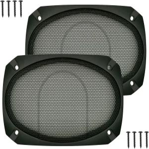 아모마 4x6인치 스피커 그릴 커버 원피스 디자인 서브우퍼 가드 프로텍터 금속 메쉬가 있는 ABS 플라스틱