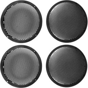 QWORK 4팩 8인치 블랙 플라스틱 오디오 스피커 커버 내구성이 뛰어난 서브우퍼 그릴 혼 가드 메시 자동차