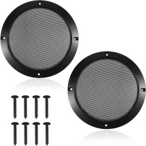 2개 6.5인치 메탈 메시 스피커 그릴 커버 ABS 플라스틱 프레임 서브우퍼 보호 케이스 자동차 홈 오디오용
