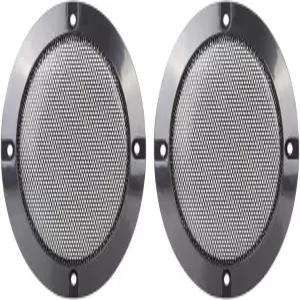 X AutoHOX 2pcs 4인치 메탈 광택 오디오 스피커 커버 메시 서브우퍼 그릴 혼 가드 장식용 서클 프로텍터