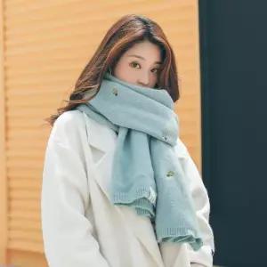 TBZ 포인트 과일자수 니트목도리-민트 니트넥워머 니트머플러 귀여운머플러 여자목도리
