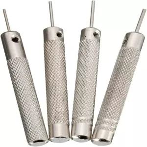 ODETOJOY 4pcs 스테인리스 스틸 시계 밴드 핀 펀치 바늘 포함 개별 사이즈 스트랩 교체 링크 제거 도구