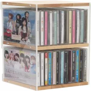 레인매 CD 홀더 책상 선반 정리함 나무 스탠드 보관함 게임 디스크 디스플레이 보호 큐브 극장실 수집품에