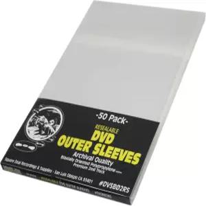 50 DVD 아우터 슬리브 - 슈퍼 폴리클리어 리셀링 가능 표준 14mm-15mm 케이스에 적합 DVSB02RS