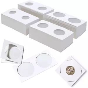 유닉스링 200pcs 골판지 동전 홀더 플립 2인치 x 던지기 4가지 크기 수집 용품 통화