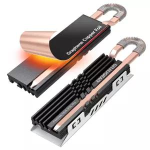 M2 SSD 메모리 확장용 GRAU 히트 파이프 쿨러 2280 히트싱크 순수 구리 알루미늄 판핀 디자인 호일의