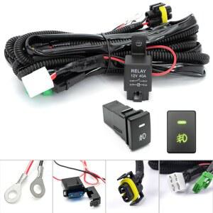 H11 H8 880 881 안개등 배선 RAV'4 LED 하네스 릴레이 프리우스, 안개 렉서스용 및 40A 툰드라 2005-2022 와이어 소켓 구동등 커넥터 포함 토요타 4러너 ON/OFF 스위치 키트 타코마