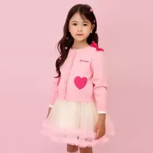 [레노마 이너웨어]티니핑 여아 하츄핑 하트 가디건 원피스세트PK OF36W48146