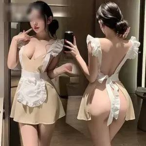 프릴앞치마메이드 코레 섹시 망사 란제리 슬립 성인용