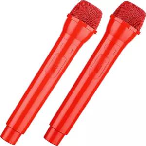 Facmogu 2PCS 가짜 마이크 소품 플라스틱 현실적인 시뮬레이션 말하기 연습 노래방 의상 롤플레이를 위한