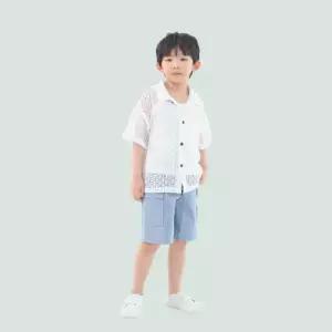 키즈 남아 여름 코디 망사 셔츠 세트 가벼운 데일리룩 셔츠 반바지 아동복 상하복