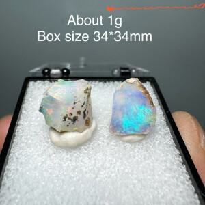 천연 에티오피아 오팔 원석 광물 표본 필요 없음 조명 박스 크기: 34X34mm 작은 균열이 있을 수 A1-22