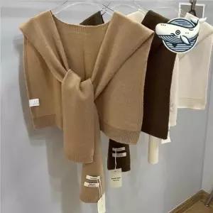 레이어드 따뜻한 울 니트 케이프 숄 스카프 멋스러운