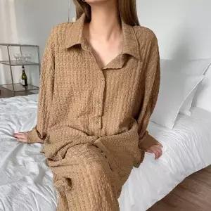 여자 패턴 오버 루즈핏 스판 카라넥 베이지 검정 셔츠_5