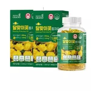 [네이처그랜드] 달맞이꽃종자유 1005mg x 180캡슐 1+1 총2개 총360캡슐 가족건강 학교 선물