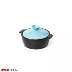 오븐락 컬러 내열 뚝배기 대 블루 찌개 계란찜 도자기뚝배기