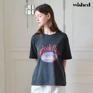 [위시드]프린팅 캐쥬얼 루즈핏 반팔 티셔츠 (WIDBTS021)
